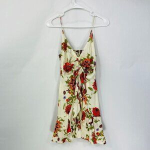 Free People Floral Mini Dress - Cream, Red, Green, Purple